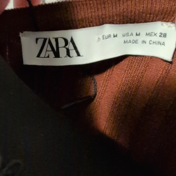 Zara Brown Ribbed Knitwear - Picture 2 of 8
